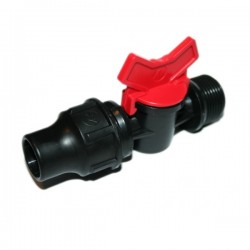 Drip hose clamp coupling butterfly valve with male thread